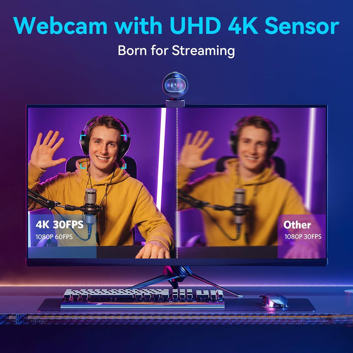 SmartCam NX6S-4K Webcam for Streaming Sony 1/2'' Sensor with HDR