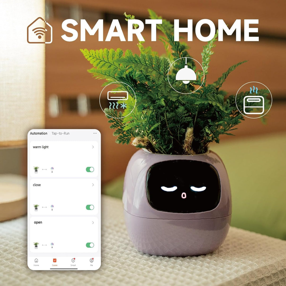 Smart pet Plant Robot Guidance on Plant Care with Emojis