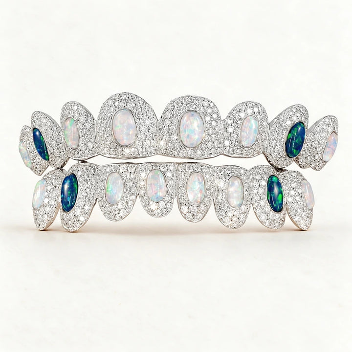 S925 Sterling Silver Moissanite Grillz Colorful Iced-Out Teeth Jewelry