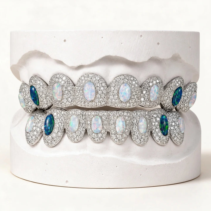 S925 Sterling Silver Moissanite Grillz Colorful Iced-Out Teeth Jewelry