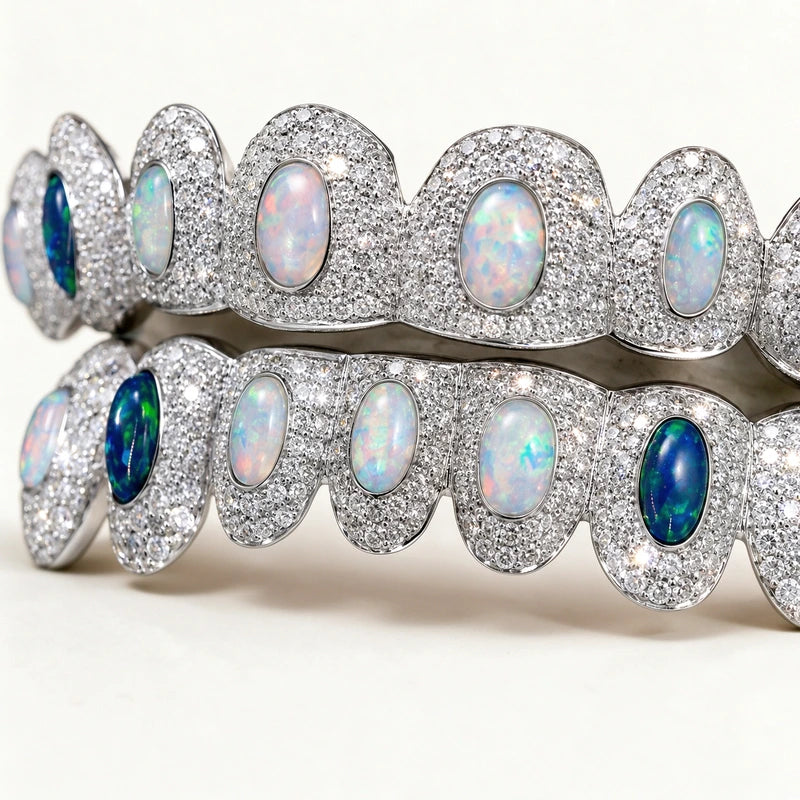S925 Sterling Silver Moissanite Grillz Colorful Iced-Out Teeth Jewelry