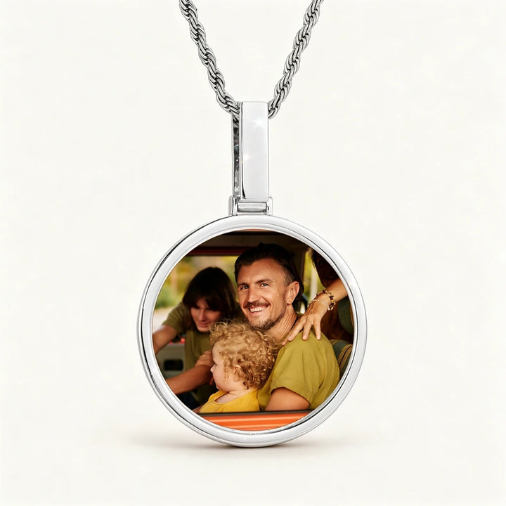 Custom Photo Round Pendant Personalized Picture Memorial Necklace