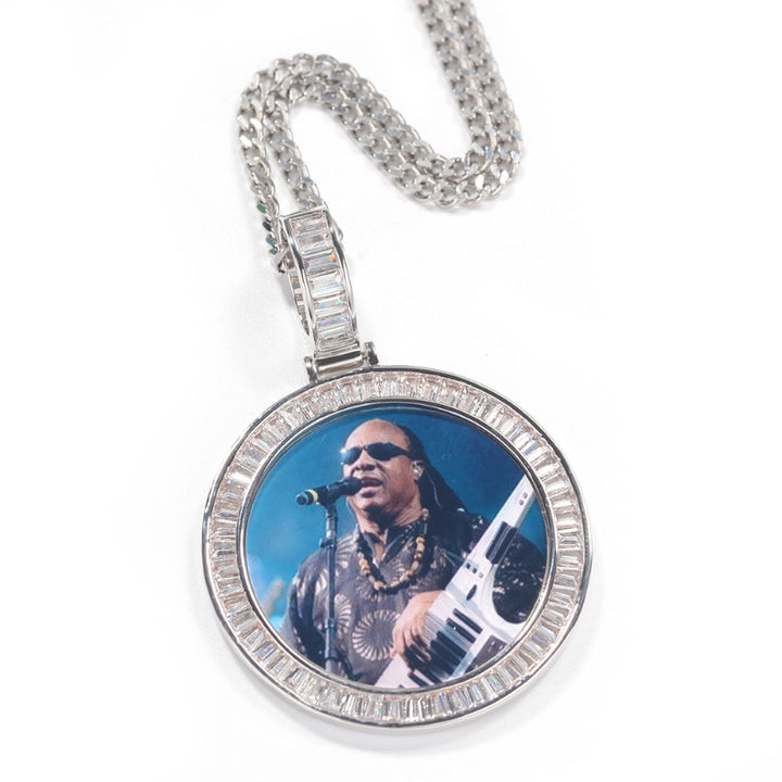 3D ZIRCON DIAMOND CIRCLE CUSTOM PICTURE PENDANT