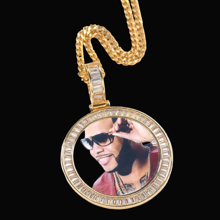 3D ZIRCON DIAMOND CIRCLE CUSTOM PICTURE PENDANT