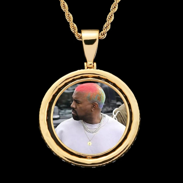 3D ZIRCON DIAMOND CIRCLE CUSTOM PICTURE PENDANT