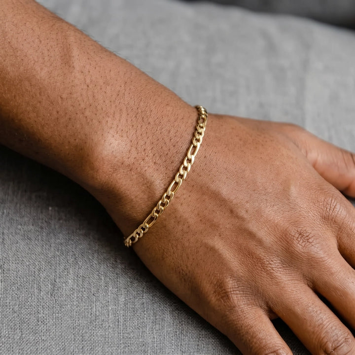 Figaro Bracelet in Yellow Gold- 4mm