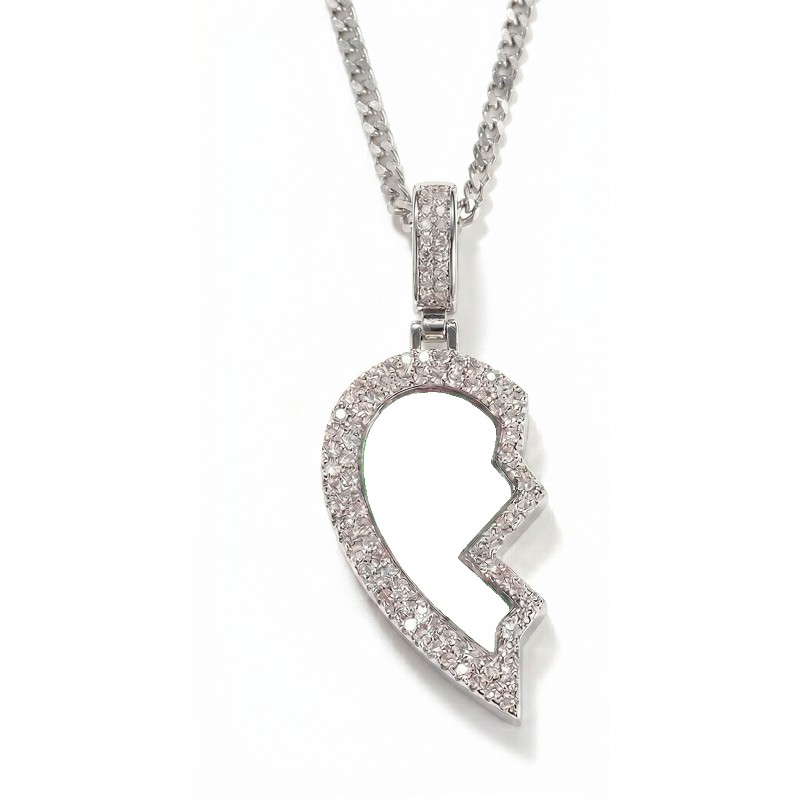 3D DIAMOND &amp; GOLD TWIN CUSTOM PICTURE PENDANT