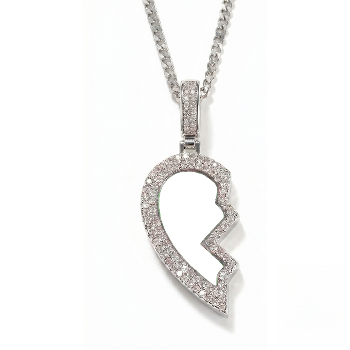 3D DIAMOND &amp; GOLD TWIN CUSTOM PICTURE PENDANT