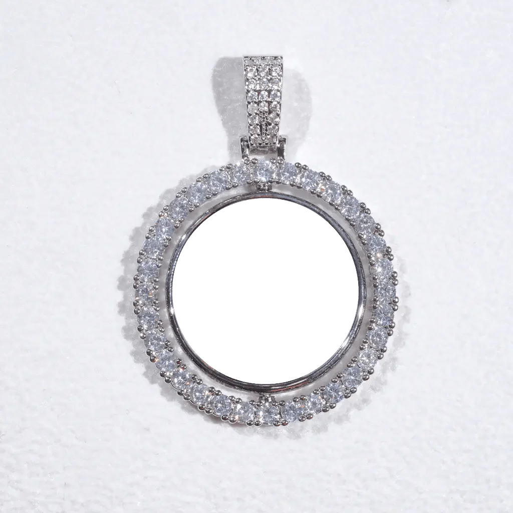 3D SPINNING 2-FACED CUSTOM PICTURE ROUND  PENDANT - 42mm