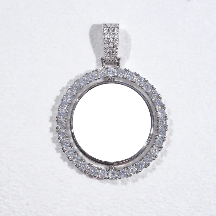 3D SPINNING 2-FACED CUSTOM PICTURE ROUND  PENDANT - 42mm