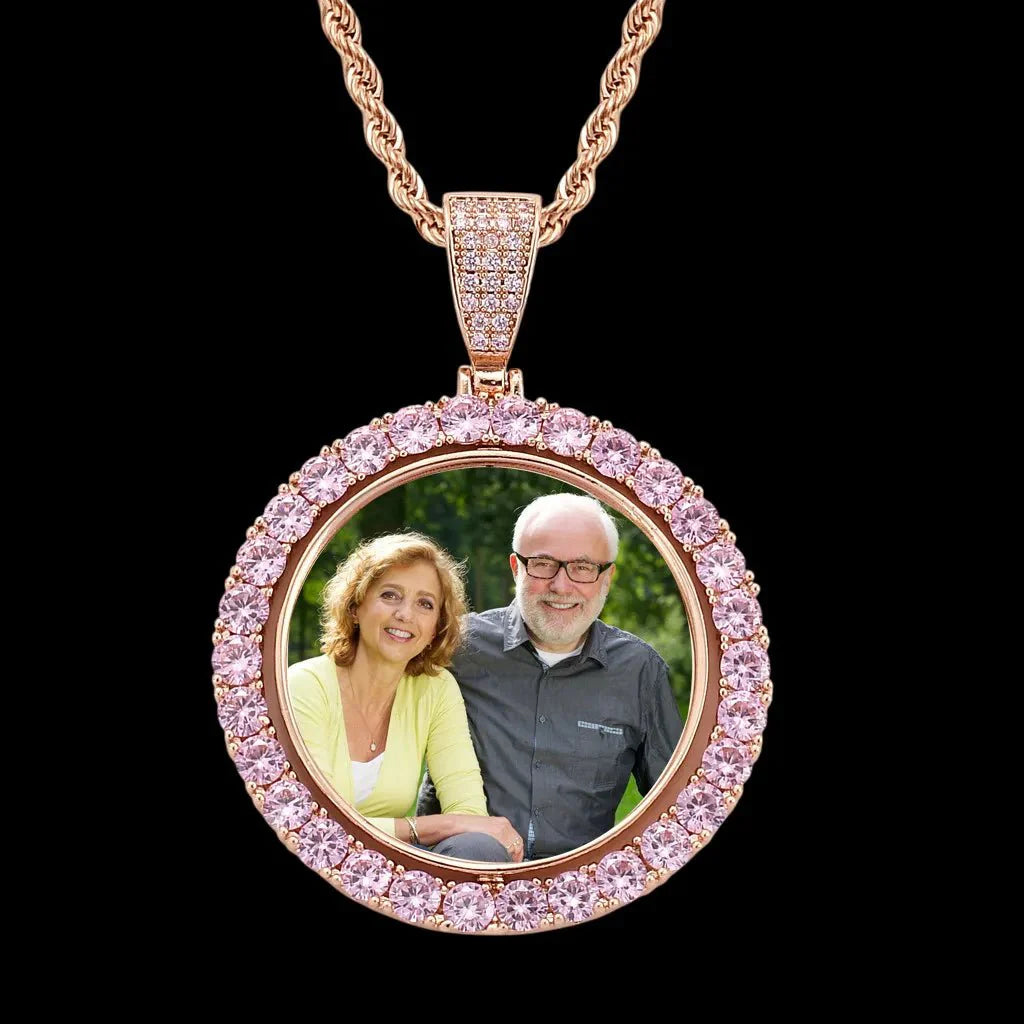 3D SPINNING 2-FACED CUSTOM PICTURE ROUND  PENDANT - 42mm