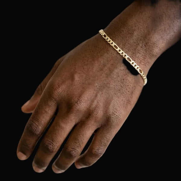 Figaro Bracelet in Yellow Gold- 4mm