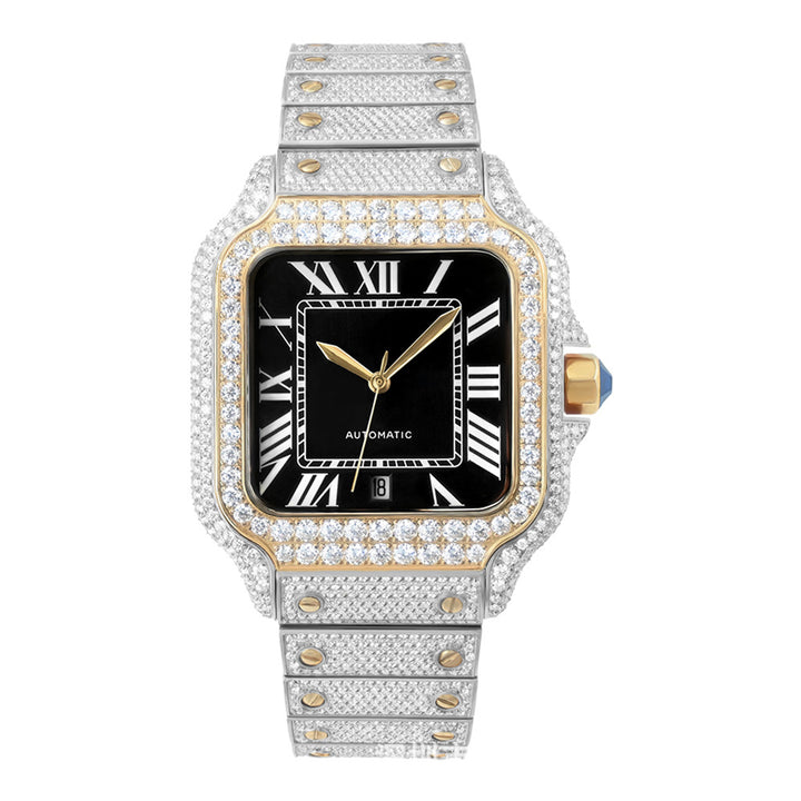 W003 40MM Full Moissanite Iced Out Automatic Watch