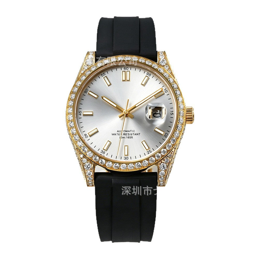 W004 41MM Full Moissanite Iced Out Automatic Watch