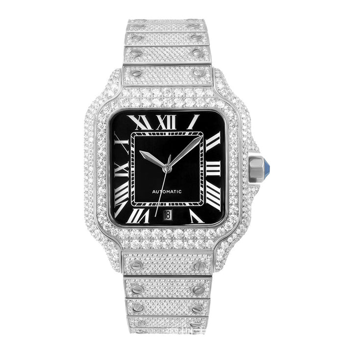 W003 40MM Full Moissanite Iced Out Automatic Watch