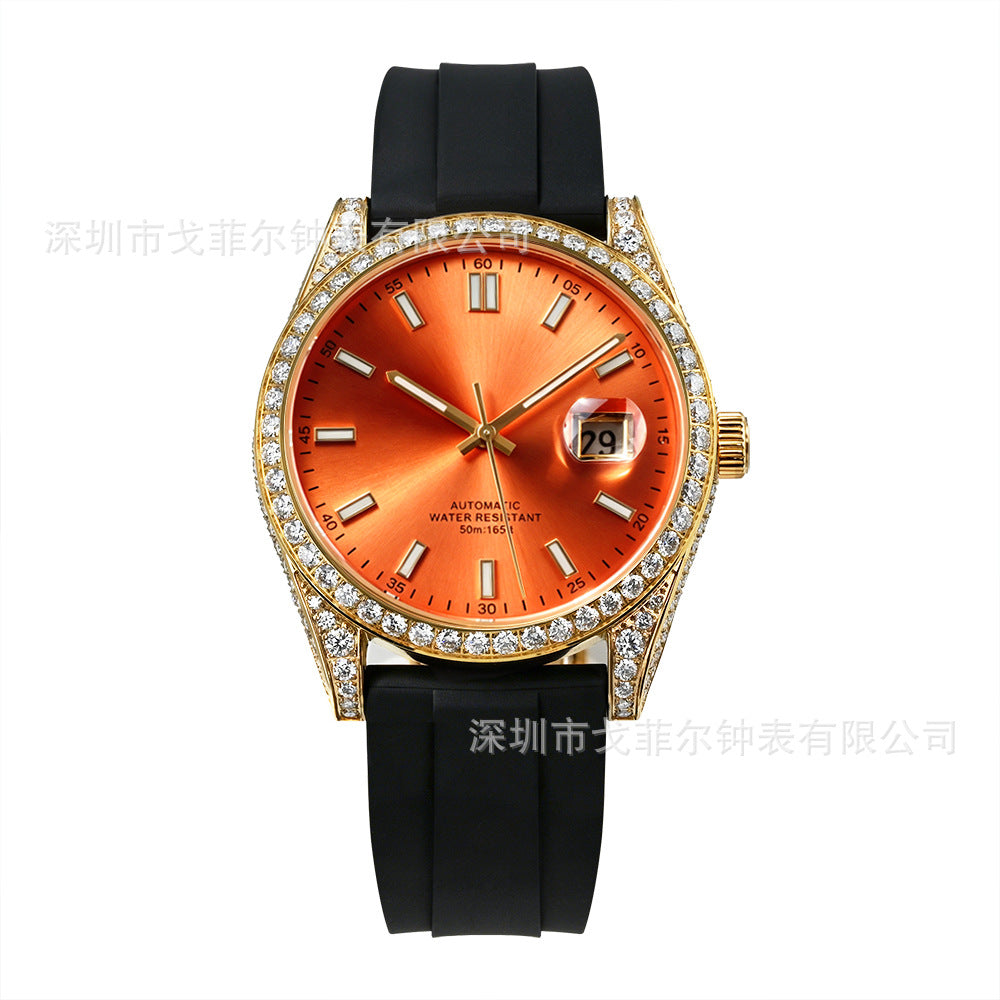W004 41MM Full Moissanite Iced Out Automatic Watch