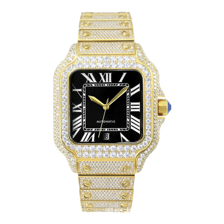 W003 40MM Full Moissanite Iced Out Automatic Watch