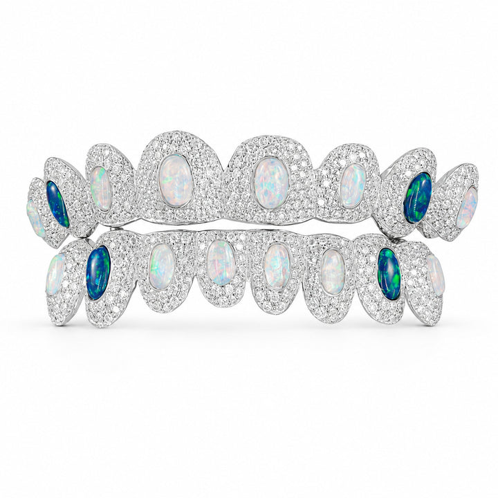 T010 S925 Sterling Silver Moissanite Grillz Colorful Iced-Out Teeth Jewelry