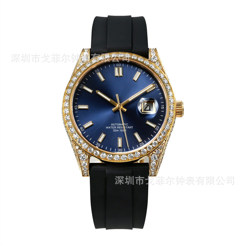 W004 41MM Full Moissanite Iced Out Automatic Watch