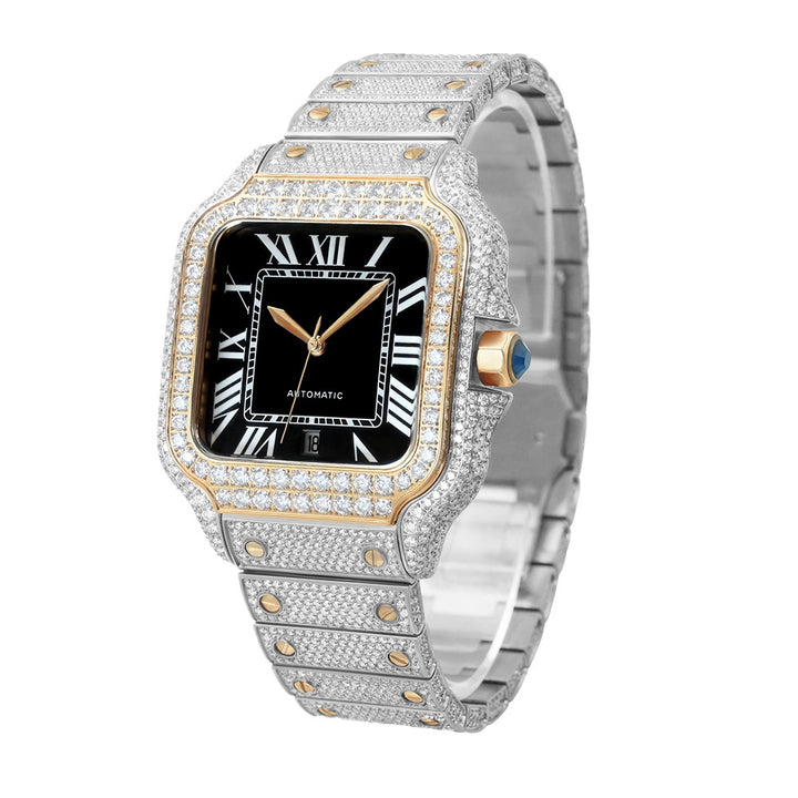 W003 40MM Full Moissanite Iced Out Automatic Watch