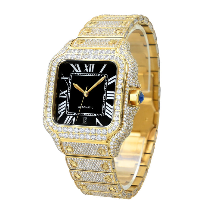 W003 40MM Full Moissanite Iced Out Automatic Watch