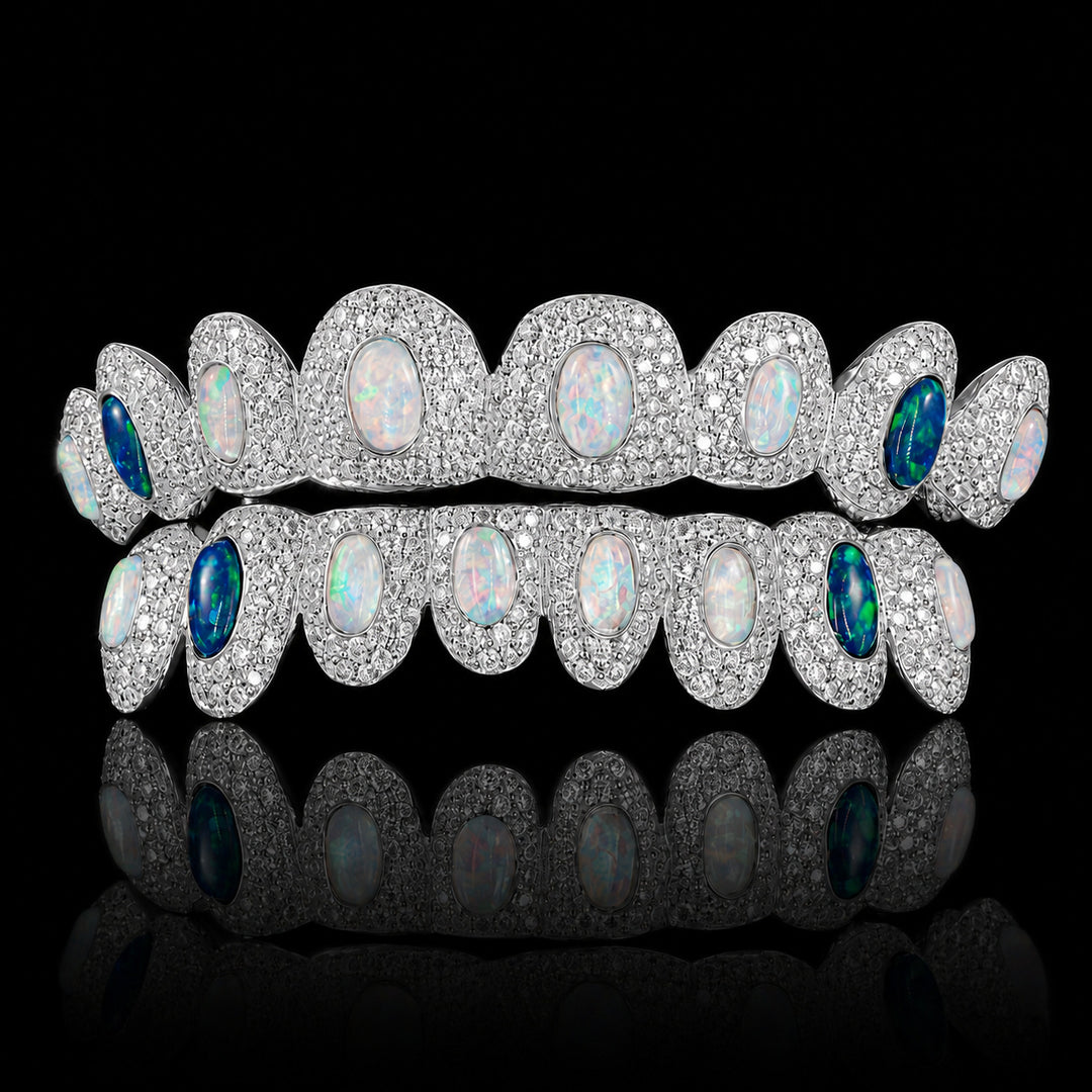 T010 S925 Sterling Silver Moissanite Grillz Colorful Iced-Out Teeth Jewelry