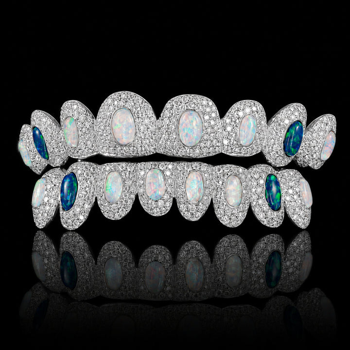 T010 S925 Sterling Silver Moissanite Grillz Colorful Iced-Out Teeth Jewelry