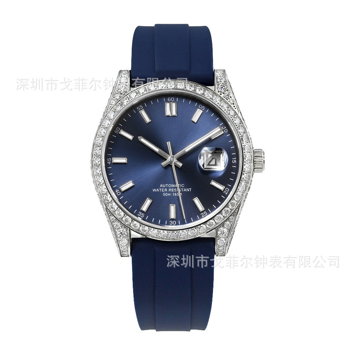 W004 41MM Full Moissanite Iced Out Automatic Watch