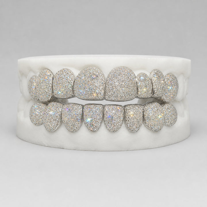 T003 Solid S925 Silver Iced Out Moissanite Grillz