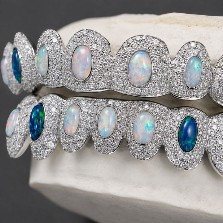 T010 S925 Sterling Silver Moissanite Grillz Colorful Iced-Out Teeth Jewelry