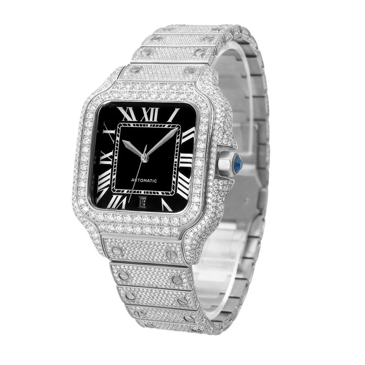 W003 40MM Full Moissanite Iced Out Automatic Watch