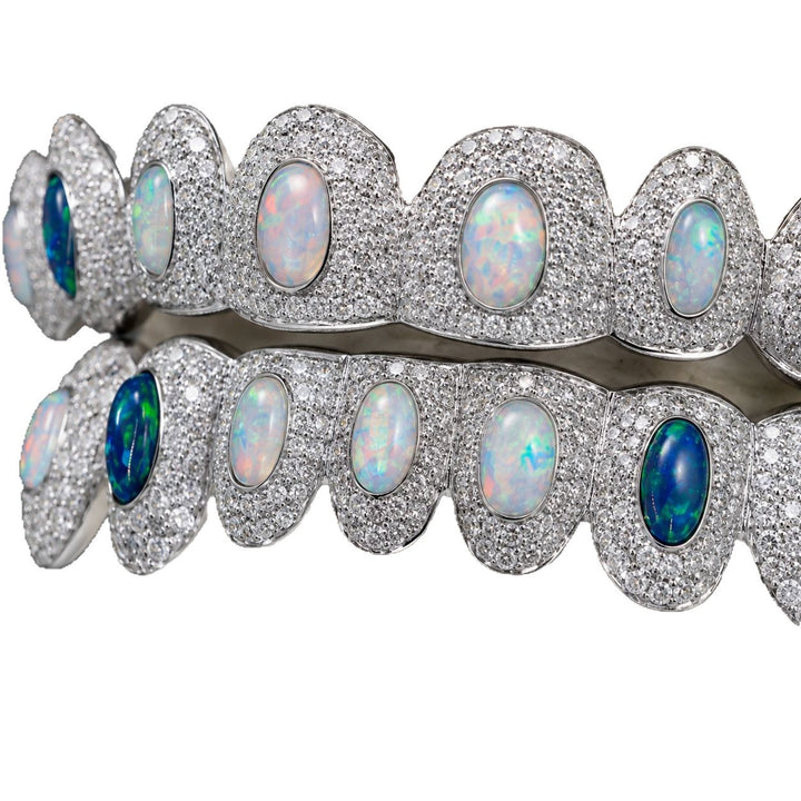 T010 S925 Sterling Silver Moissanite Grillz Colorful Iced-Out Teeth Jewelry