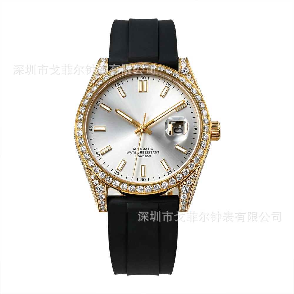 W004 41MM Full Moissanite Iced Out Automatic Watch
