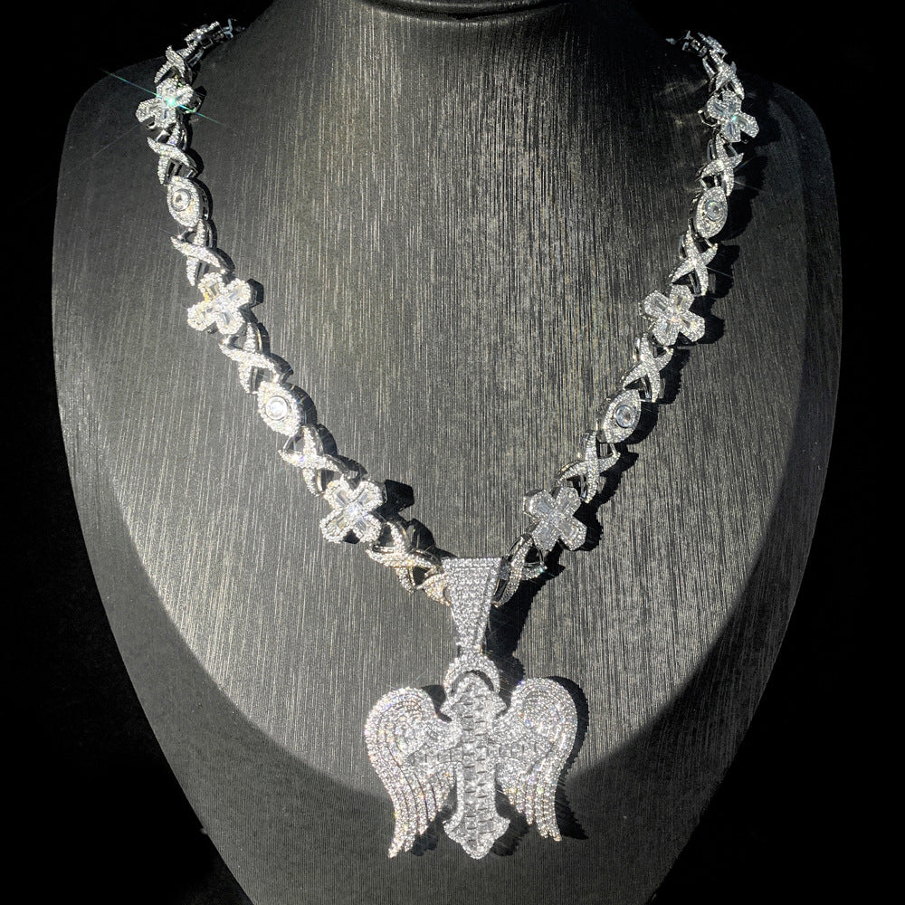 Zircon Diamond Cross Pendant Necklace