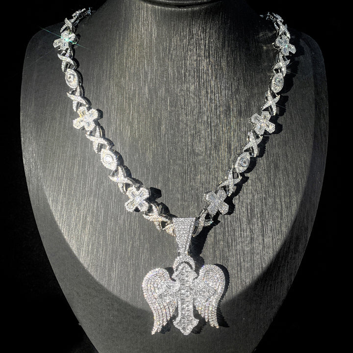 Zircon Diamond Cross Pendant Necklace