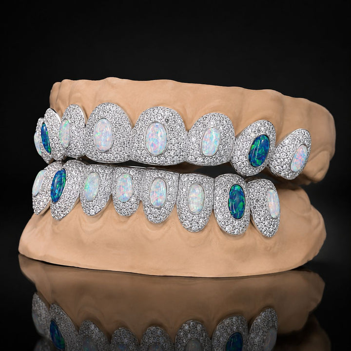 T010 S925 Sterling Silver Moissanite Grillz Colorful Iced-Out Teeth Jewelry