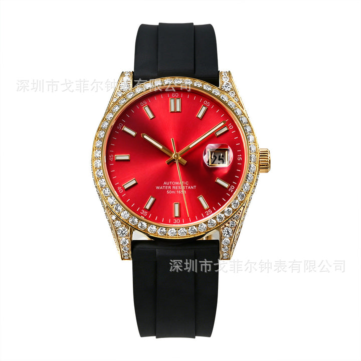 W004 41MM Full Moissanite Iced Out Automatic Watch