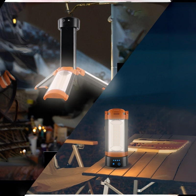 Rechargeable 10000mAh Camping Light with Stand 6.5 ft Max Height Cordless Work Light with 3 LED Lamp Heads 2200 Lumen Camping light