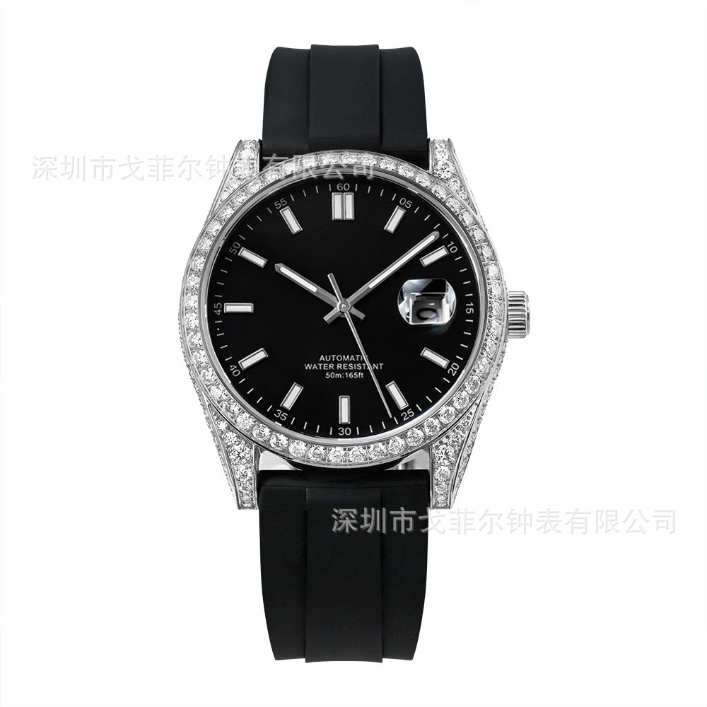 W004 41MM Full Moissanite Iced Out Automatic Watch