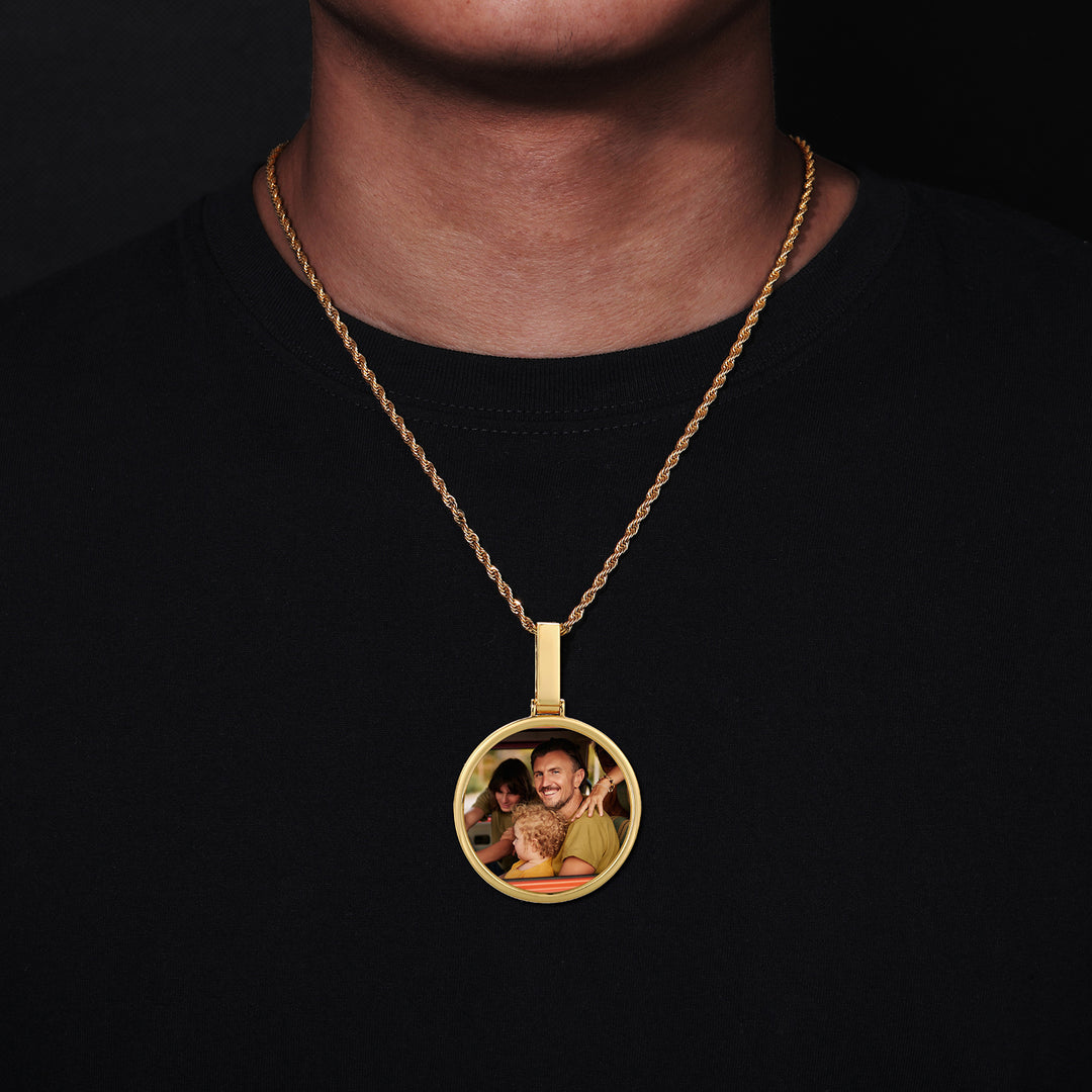 0730-Custom04 3D ZIRCON DIAMOND CUSTOM PICTURE PENDANT WITH ROPE CHAIN