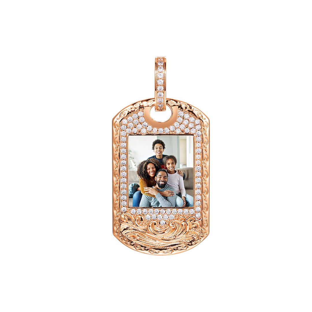 0730-Custom05 3D ZIRCON DIAMOND CUSTOM PICTURE PENDANT WITH ROPE CHAIN