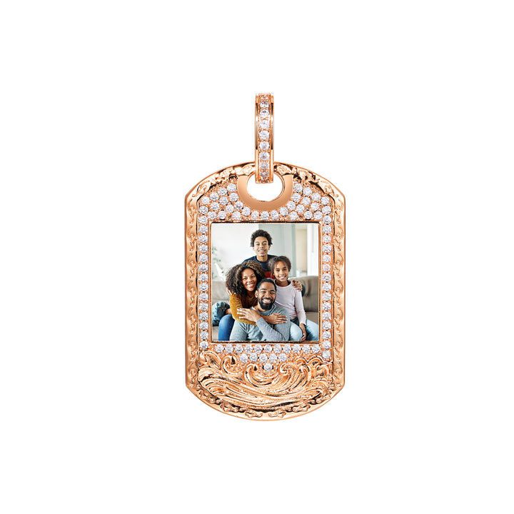 0730-Custom05 3D ZIRCON DIAMOND CUSTOM PICTURE PENDANT WITH ROPE CHAIN