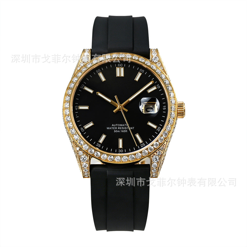 W004 41MM Full Moissanite Iced Out Automatic Watch