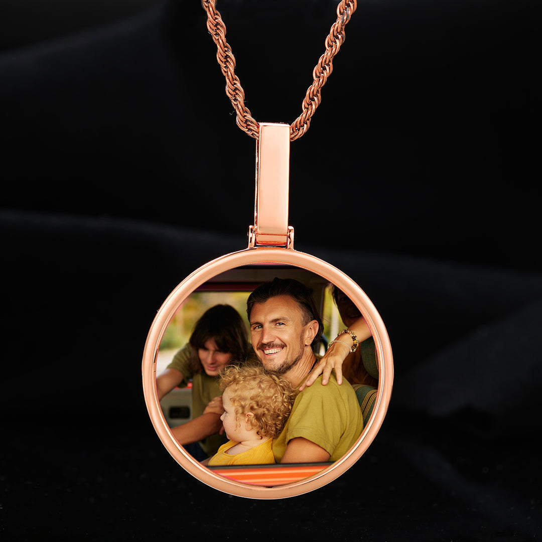 Custom Photo Round Pendant Personalized Picture Memorial Necklace