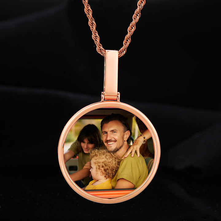 Custom Photo Round Pendant Personalized Picture Memorial Necklace