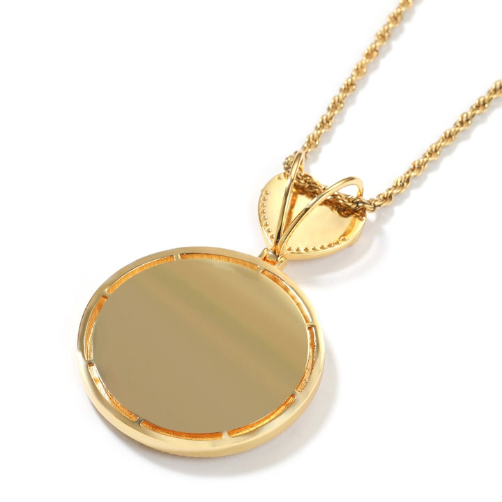 3D Diamond Circle Custom Picture Pendant