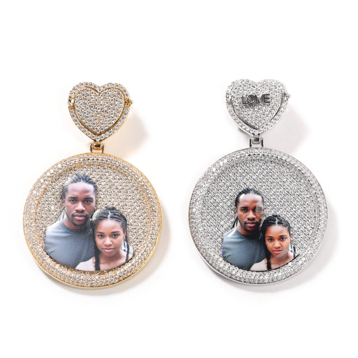 3D Diamond Circle Custom Picture Pendant