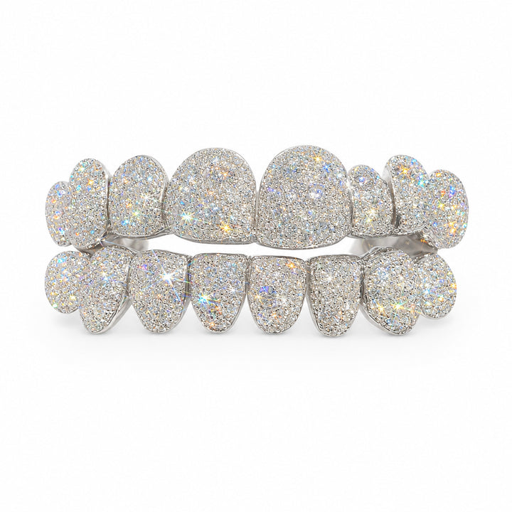 T003 Solid S925 Silver Iced Out Moissanite Grillz
