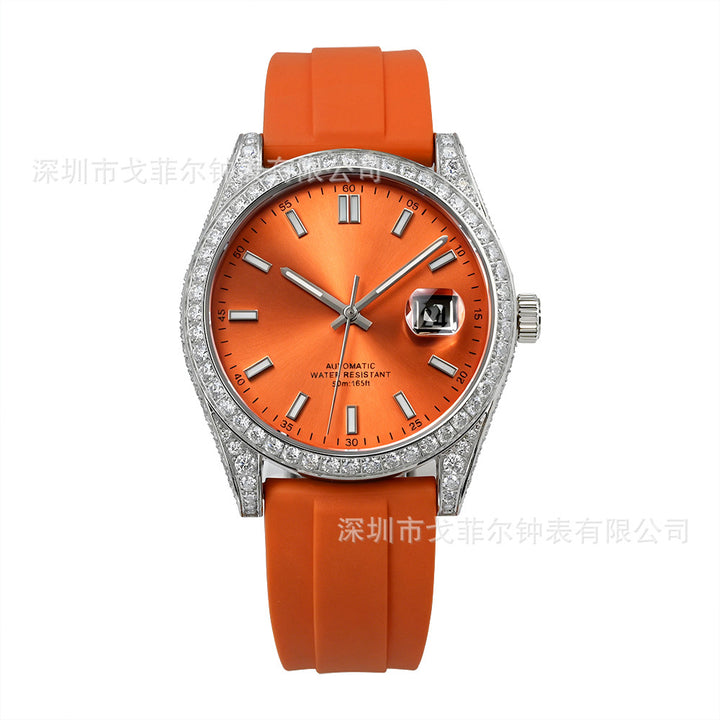 W004 41MM Full Moissanite Iced Out Automatic Watch