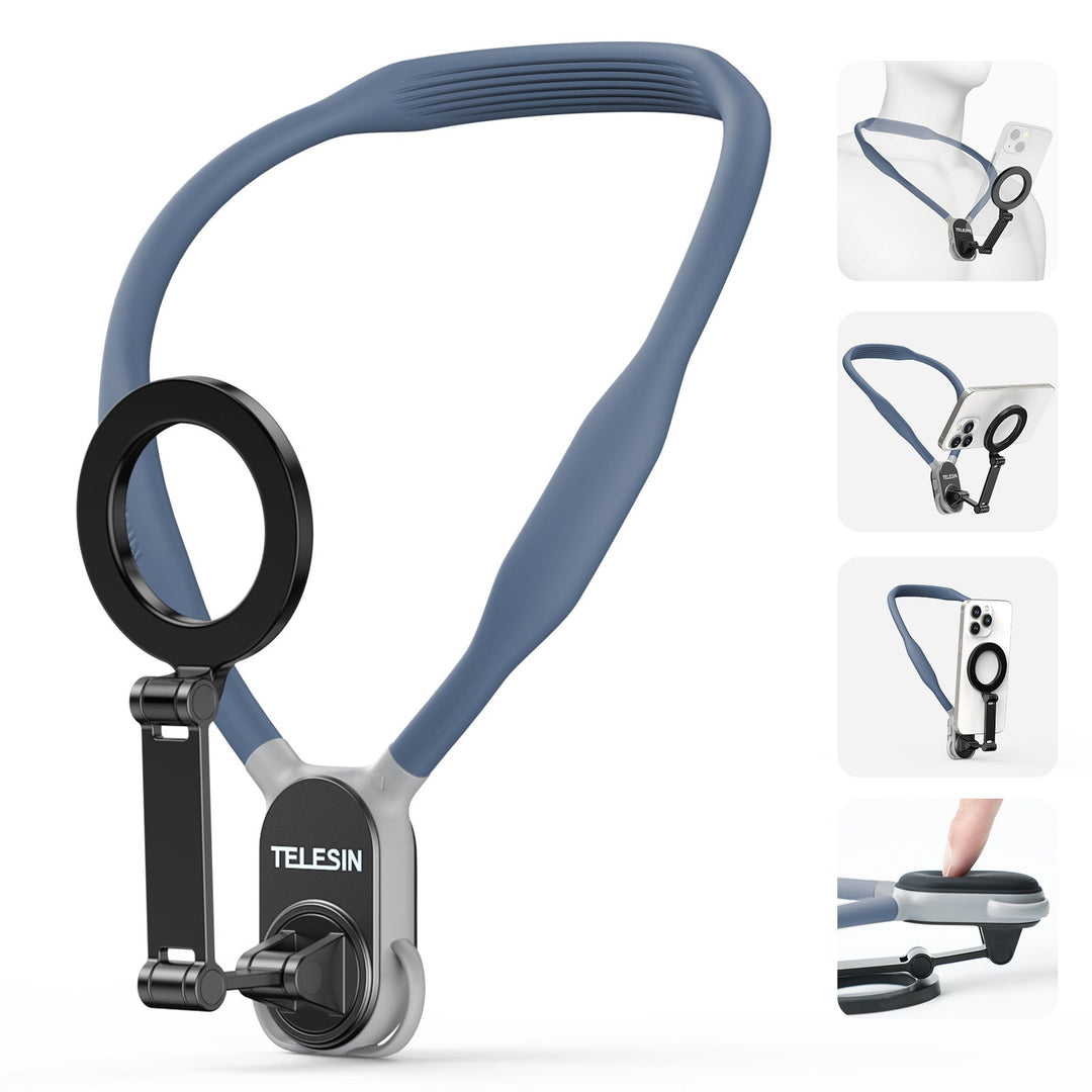 Magnetic Neck Cell Phone Holder Selfie Hand Free Neck Phone Mount Stand